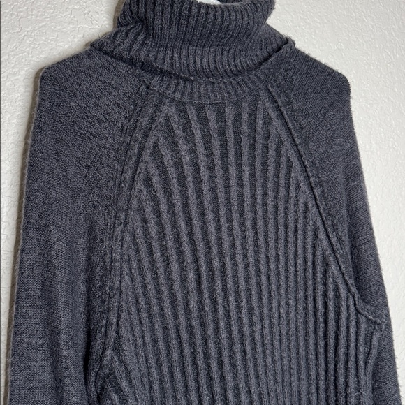 Free People Big City Turtleneck Knit Sweater Gray Ribbed XS - Picture 3 of 7